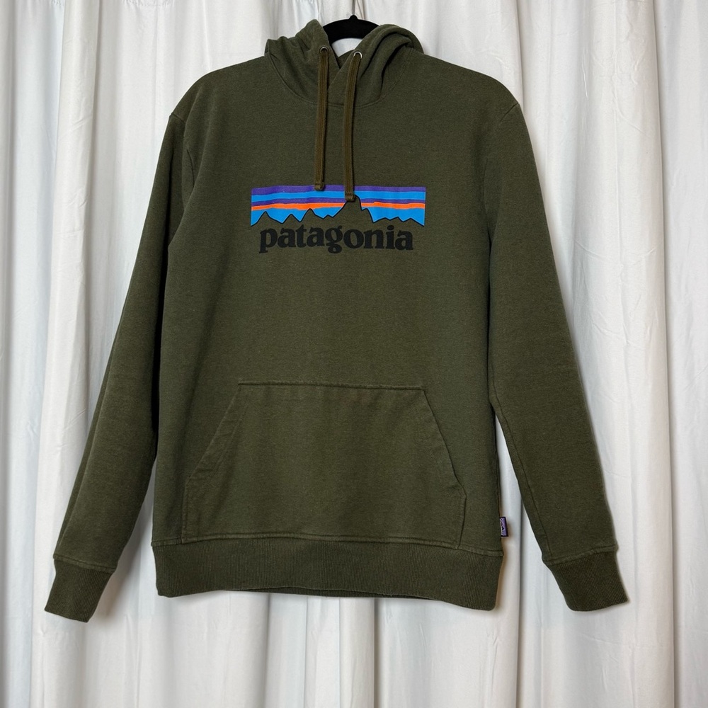 Patagonia P-6 Logo Uprisal Hoody Hoodie Olive Green Medium